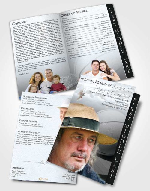2 Page Graduated Step Fold Funeral Program Template Brochure Freedom Basketball Peace