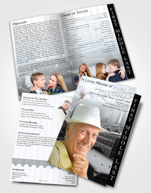 2 Page Graduated Step Fold Funeral Program Template Brochure Freedom Billiards Journey