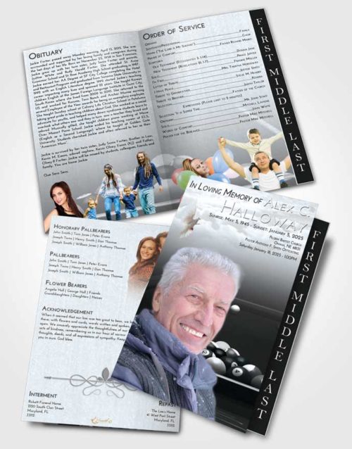 2 Page Graduated Step Fold Funeral Program Template Brochure Freedom Billiards Pride