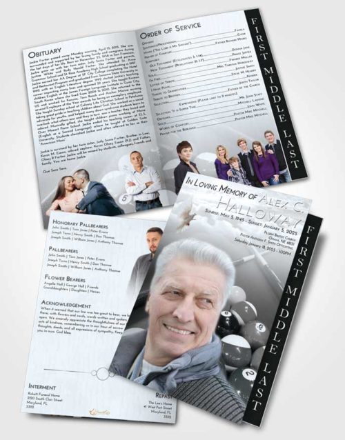 2 Page Graduated Step Fold Funeral Program Template Brochure Freedom Billiards Rack
