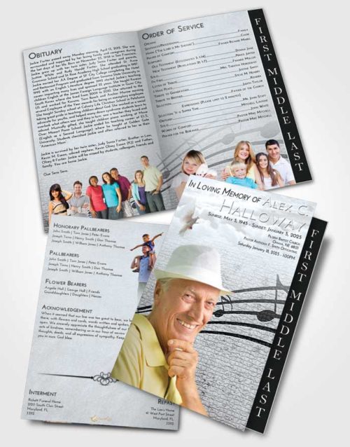 2 Page Graduated Step Fold Funeral Program Template Brochure Freedom Portamento