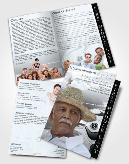 2 Page Graduated Step Fold Funeral Program Template Brochure Freedom Soccer Life