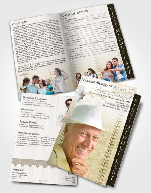 2 Page Graduated Step Fold Funeral Program Template Brochure Harmony Baseball Honor