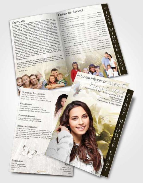 2 Page Graduated Step Fold Funeral Program Template Brochure Harmony Floral Magic