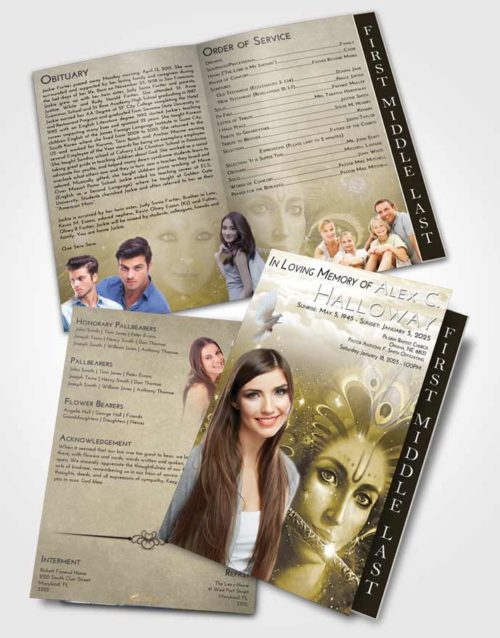 2 Page Graduated Step Fold Funeral Program Template Brochure Harmony Hindu Desire