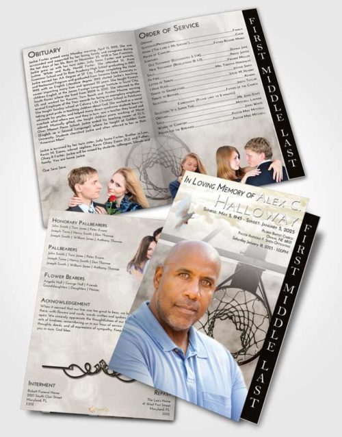 2 Page Graduated Step Fold Funeral Program Template Brochure Harmony In the Hoop