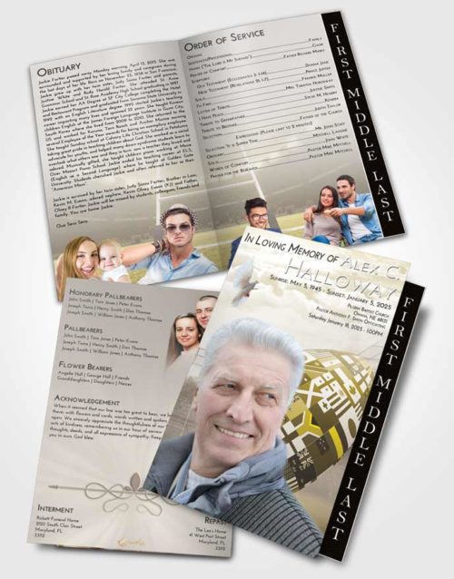 2 Page Graduated Step Fold Funeral Program Template Brochure Harmony Rugby Passion