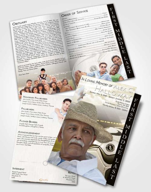 2 Page Graduated Step Fold Funeral Program Template Brochure Harmony Soccer Life