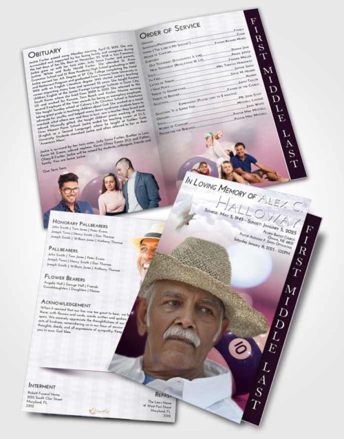 2 Page Graduated Step Fold Funeral Program Template Brochure Lavender Sunrise Billiards Tranquility