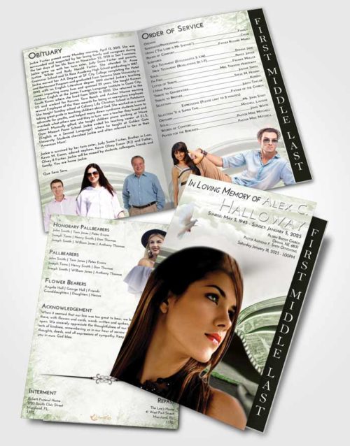 2 Page Graduated Step Fold Funeral Program Template Brochure Loving Bible Love
