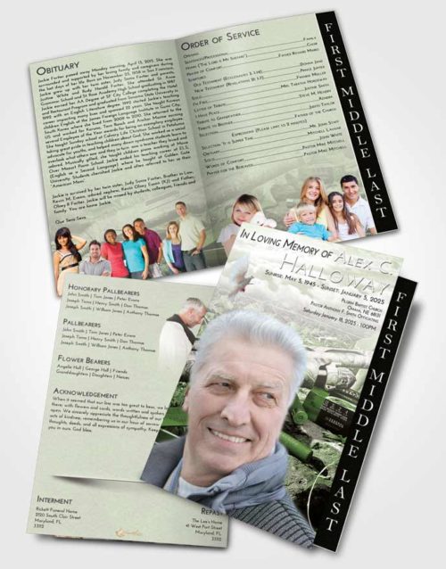 2 Page Graduated Step Fold Funeral Program Template Brochure Loving Hunters Life