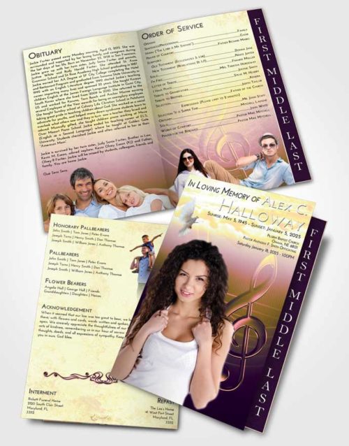 2 Page Graduated Step Fold Funeral Program Template Brochure Loving Mix Allegro