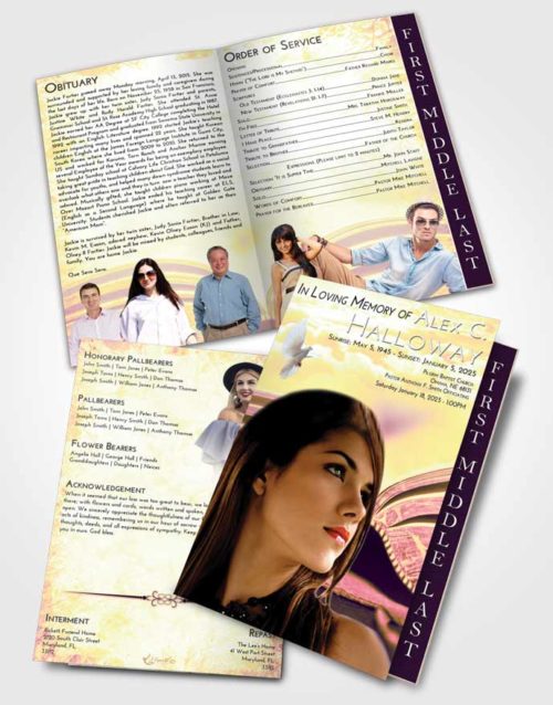 2 Page Graduated Step Fold Funeral Program Template Brochure Loving Mix Bible Love