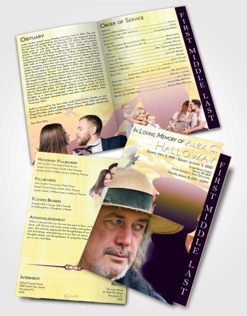 2 Page Graduated Step Fold Funeral Program Template Brochure Loving Mix Veterans Sacrifice