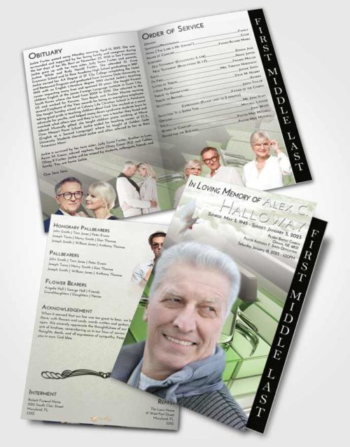 2 Page Graduated Step Fold Funeral Program Template Brochure Loving Piano Keys
