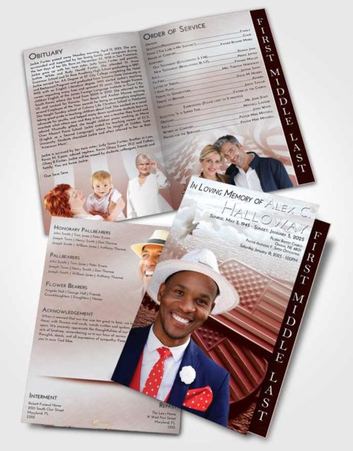 2 Page Graduated Step Fold Funeral Program Template Brochure Ruby Love American Memory
