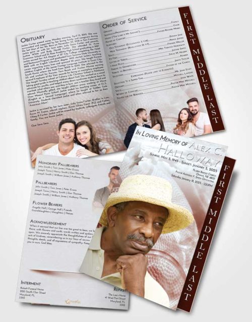 2 Page Graduated Step Fold Funeral Program Template Brochure Ruby Love Basketball Fame