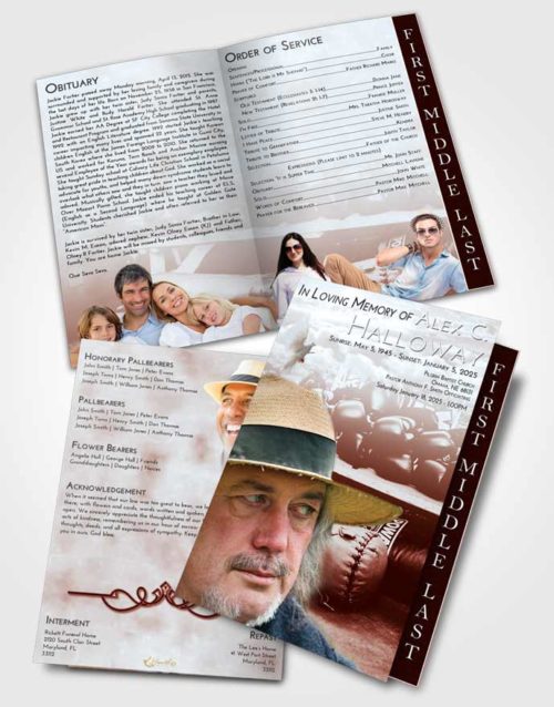 2 Page Graduated Step Fold Funeral Program Template Brochure Ruby Love Boxing Life
