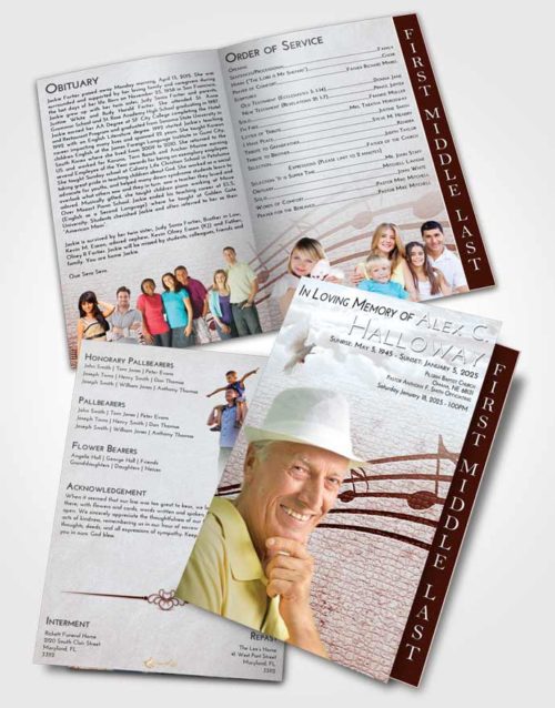 2 Page Graduated Step Fold Funeral Program Template Brochure Ruby Love Portamento