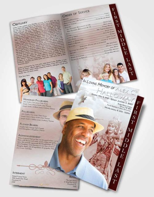 2 Page Graduated Step Fold Funeral Program Template Brochure Ruby Love Shiva Desire