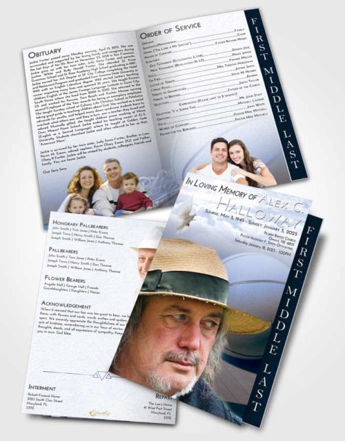 2 Page Graduated Step Fold Funeral Program Template Brochure Splendid Basketball Peace