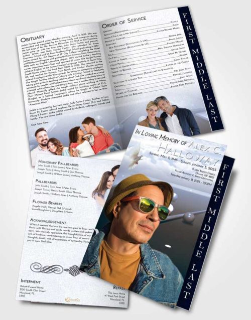 2 Page Graduated Step Fold Funeral Program Template Brochure Splendid Billiards Peace