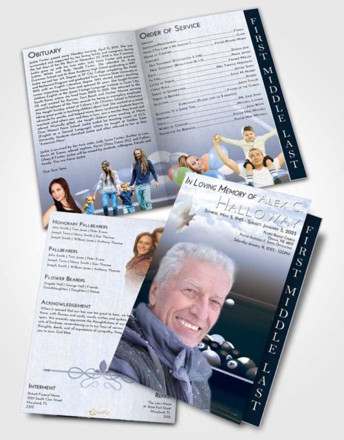 2 Page Graduated Step Fold Funeral Program Template Brochure Splendid Billiards Pride