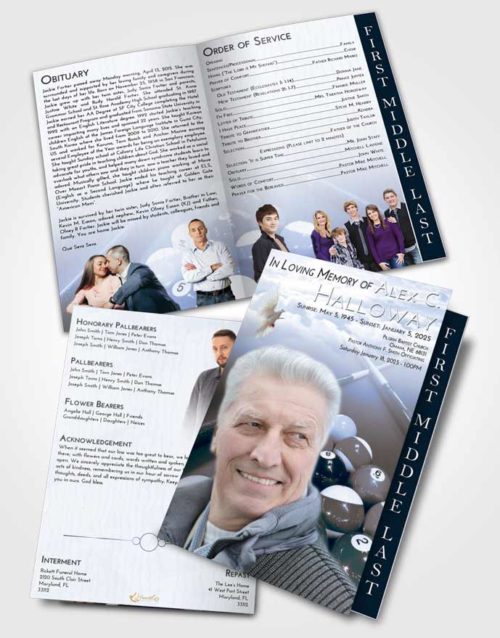 2 Page Graduated Step Fold Funeral Program Template Brochure Splendid Billiards Rack