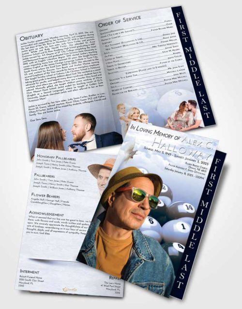 2 Page Graduated Step Fold Funeral Program Template Brochure Splendid Billiards Serenity
