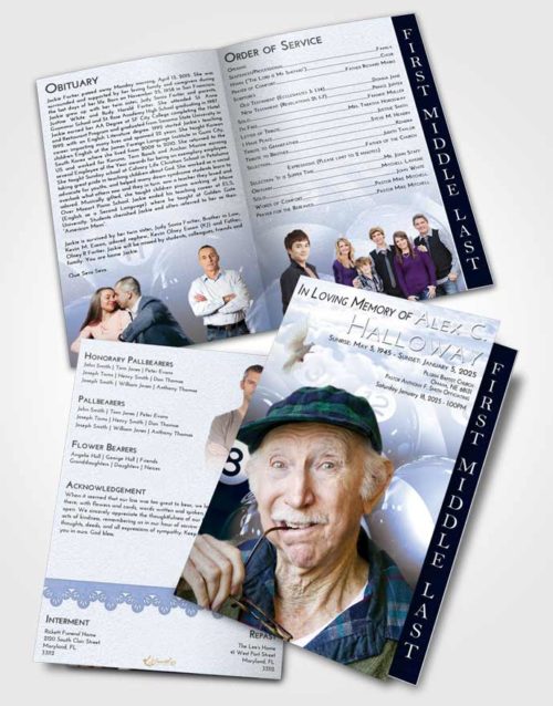 2 Page Graduated Step Fold Funeral Program Template Brochure Splendid Billiards Tournament
