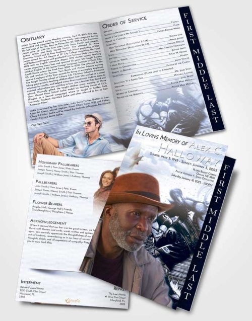 2 Page Graduated Step Fold Funeral Program Template Brochure Splendid Boxing Animation