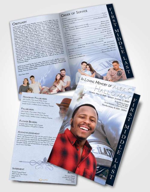 2 Page Graduated Step Fold Funeral Program Template Brochure Splendid Boxing Everlast