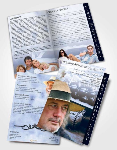 2 Page Graduated Step Fold Funeral Program Template Brochure Splendid Boxing Life