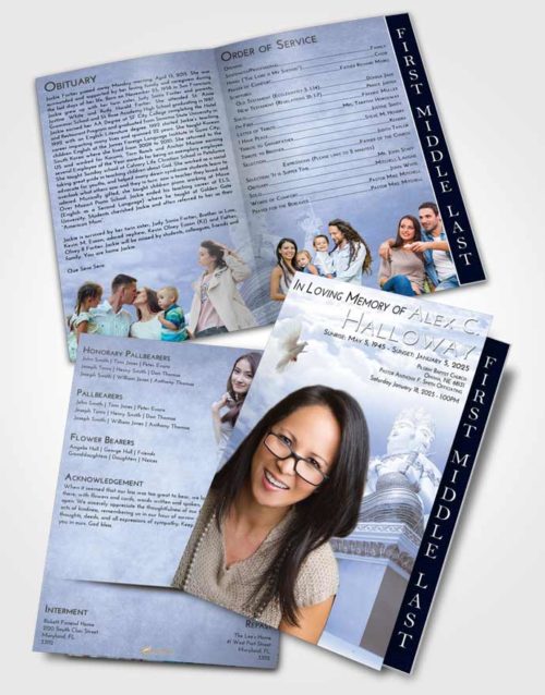 2 Page Graduated Step Fold Funeral Program Template Brochure Splendid Brahma Mystery
