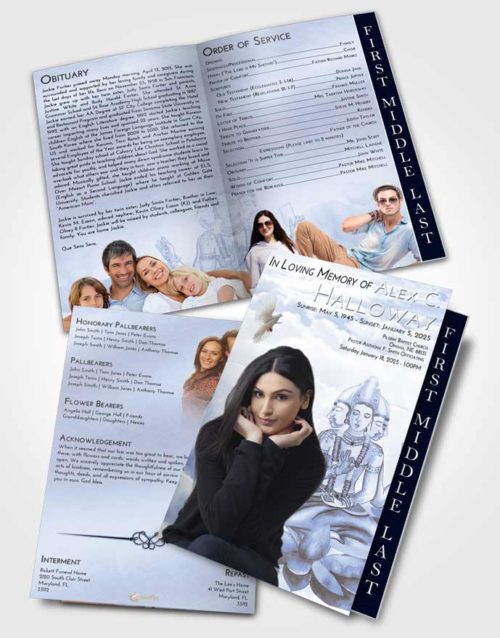 2 Page Graduated Step Fold Funeral Program Template Brochure Splendid Brahma Surprise