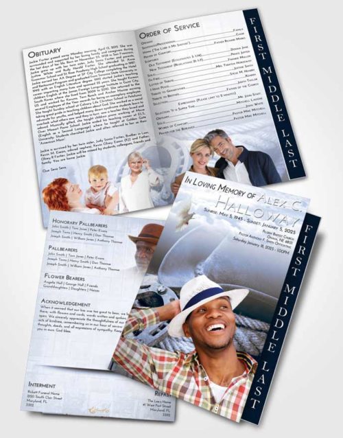 2 Page Graduated Step Fold Funeral Program Template Brochure Splendid Cowboy Divinity