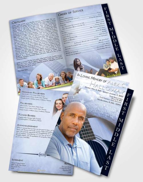 2 Page Graduated Step Fold Funeral Program Template Brochure Splendid Cowboy Heaven
