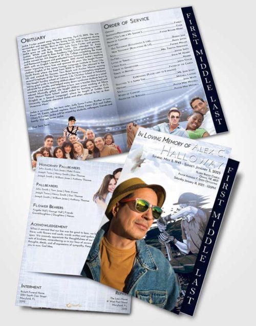 2 Page Graduated Step Fold Funeral Program Template Brochure Splendid Cricket Surprise