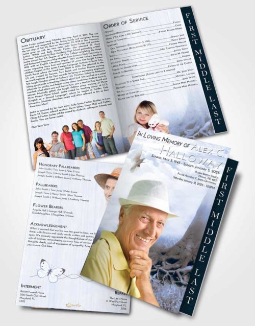 2 Page Graduated Step Fold Funeral Program Template Brochure Splendid Deep Roots