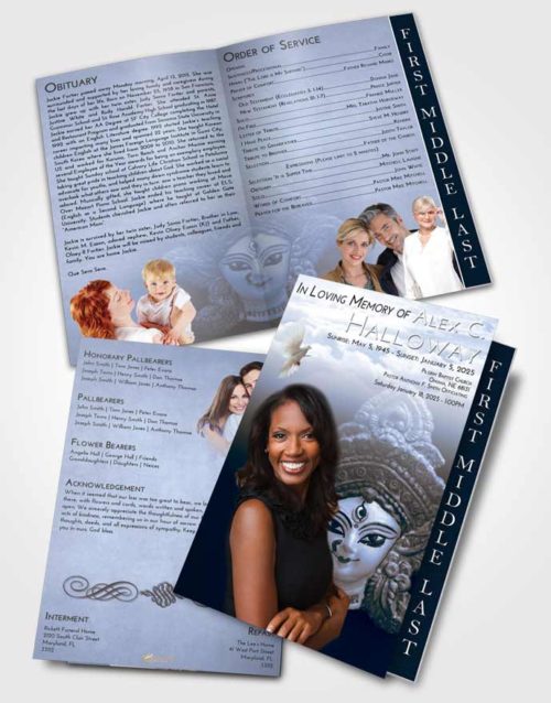 2 Page Graduated Step Fold Funeral Program Template Brochure Splendid Durga Surprise