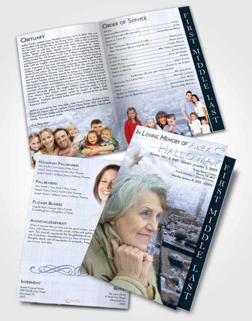 2 Page Graduated Step Fold Funeral Program Template Brochure Splendid Gardening Desire