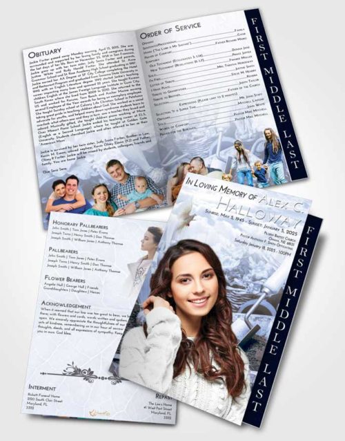 2 Page Graduated Step Fold Funeral Program Template Brochure Splendid Gardening Memories