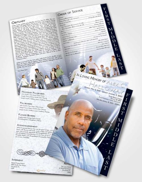 2 Page Graduated Step Fold Funeral Program Template Brochure Splendid Golf Swing