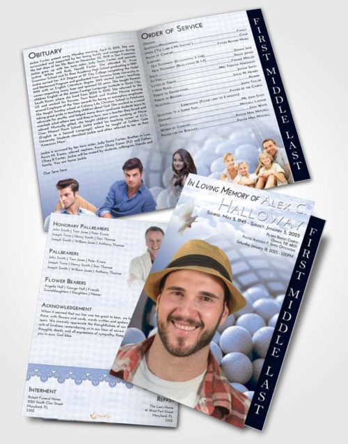 2 Page Graduated Step Fold Funeral Program Template Brochure Splendid Golf Tranquility