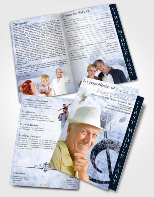 2 Page Graduated Step Fold Funeral Program Template Brochure Splendid Harmonica