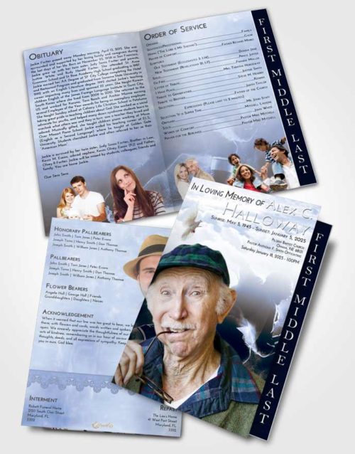 2 Page Graduated Step Fold Funeral Program Template Brochure Splendid Hockey Paradise