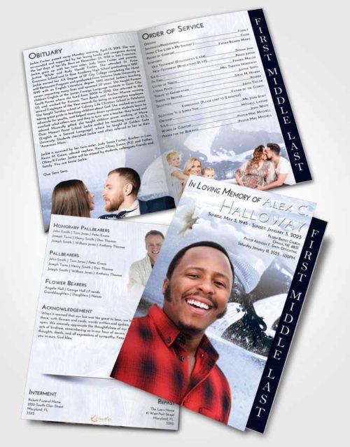 2 Page Graduated Step Fold Funeral Program Template Brochure Splendid Hockey Skates