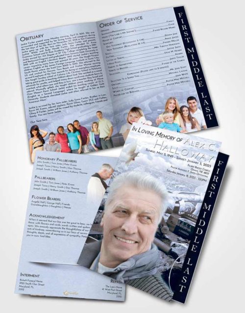 2 Page Graduated Step Fold Funeral Program Template Brochure Splendid Hunters Life