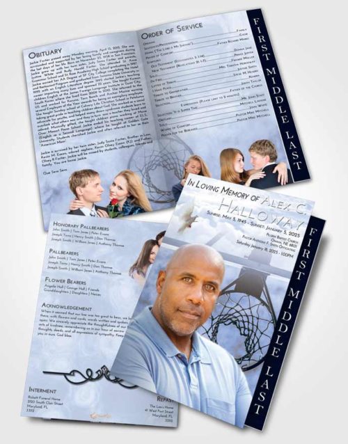 2 Page Graduated Step Fold Funeral Program Template Brochure Splendid In the Hoop