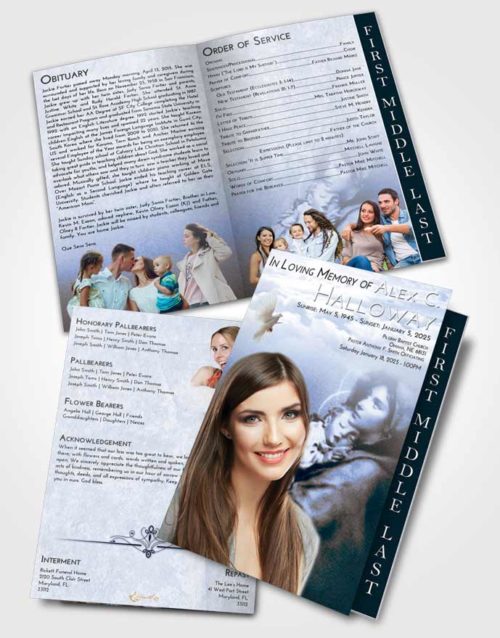 2 Page Graduated Step Fold Funeral Program Template Brochure Splendid Mary and Jesus